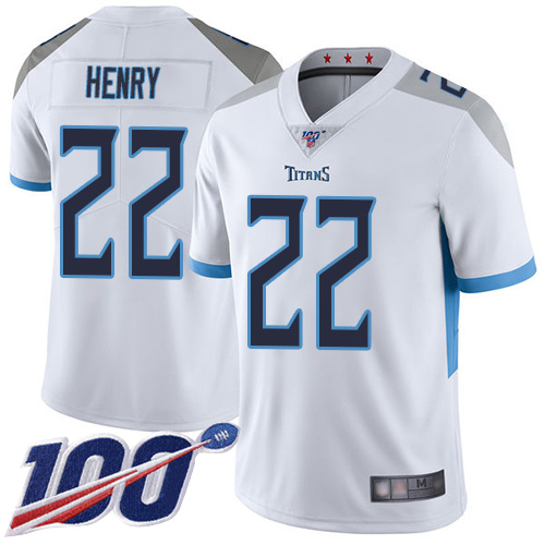 Tennessee Titans Limited White Men Derrick Henry Road Jersey NFL Football #22 100th Season Vapor Untouchable